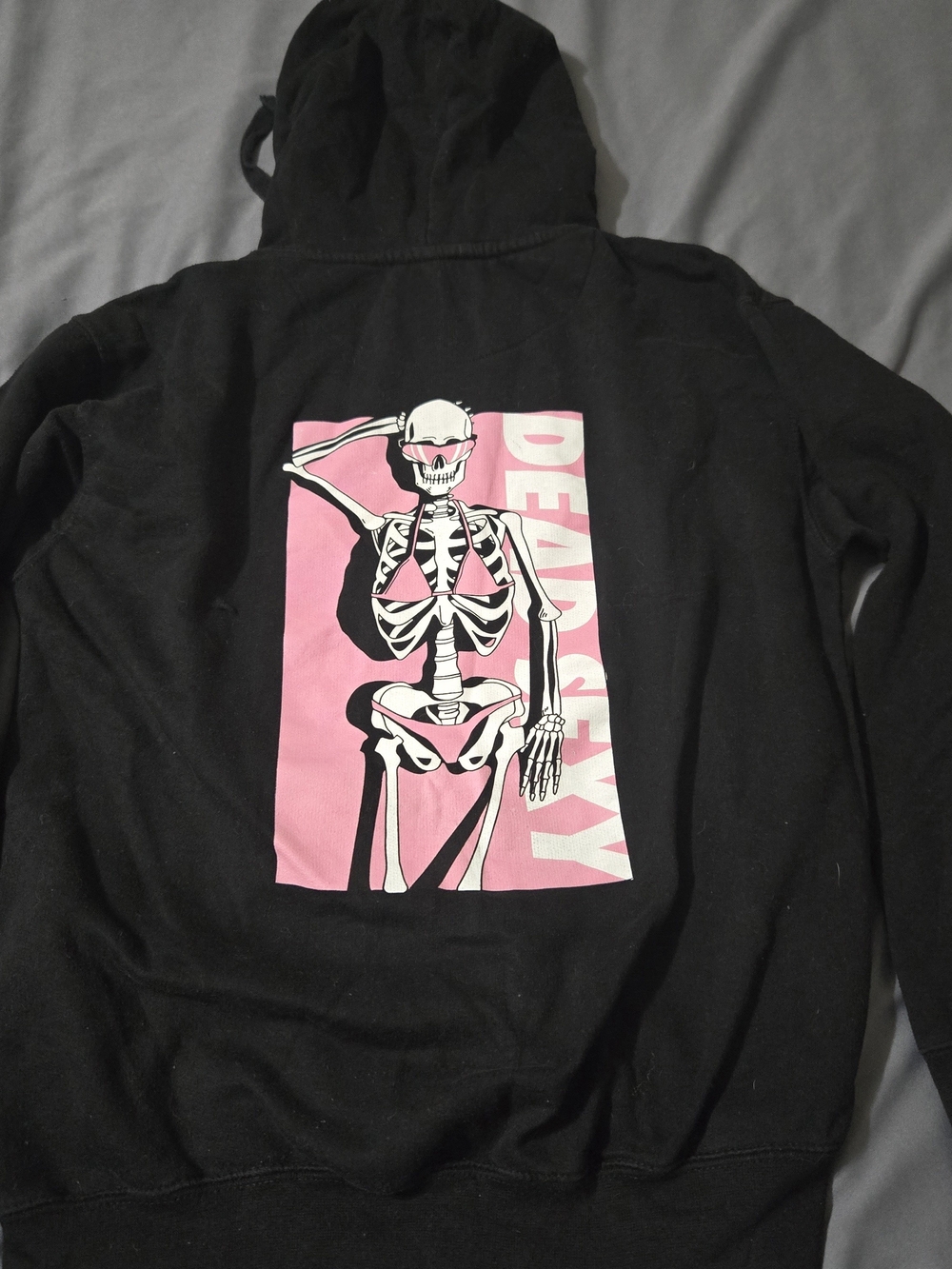 Chomp Dead Sexy Skeleton Long Sleeve Hoodie Size Small Goth Spooky Grunge Rock